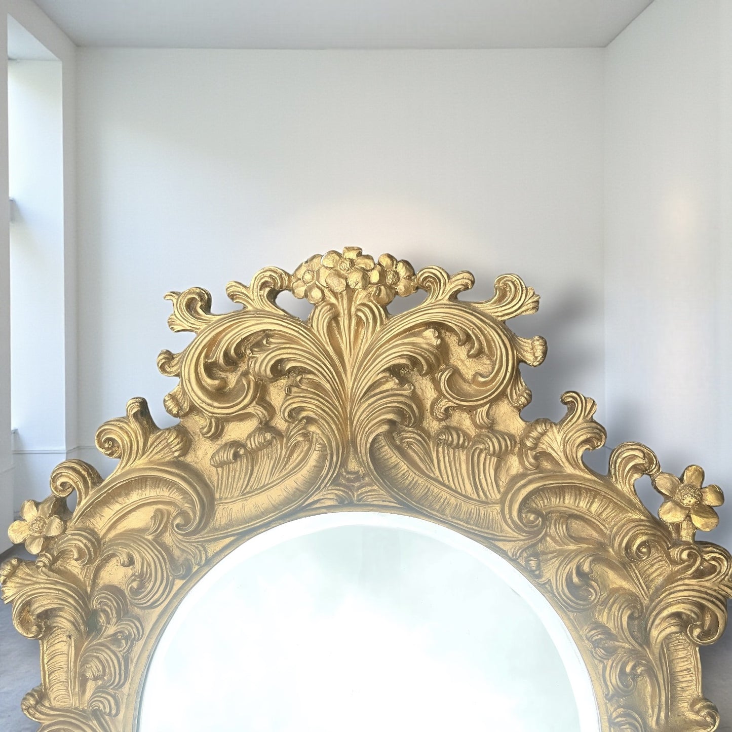 French 19th C Rococo Revival Giltwood Mirror – Cherubs, Antique Gesso