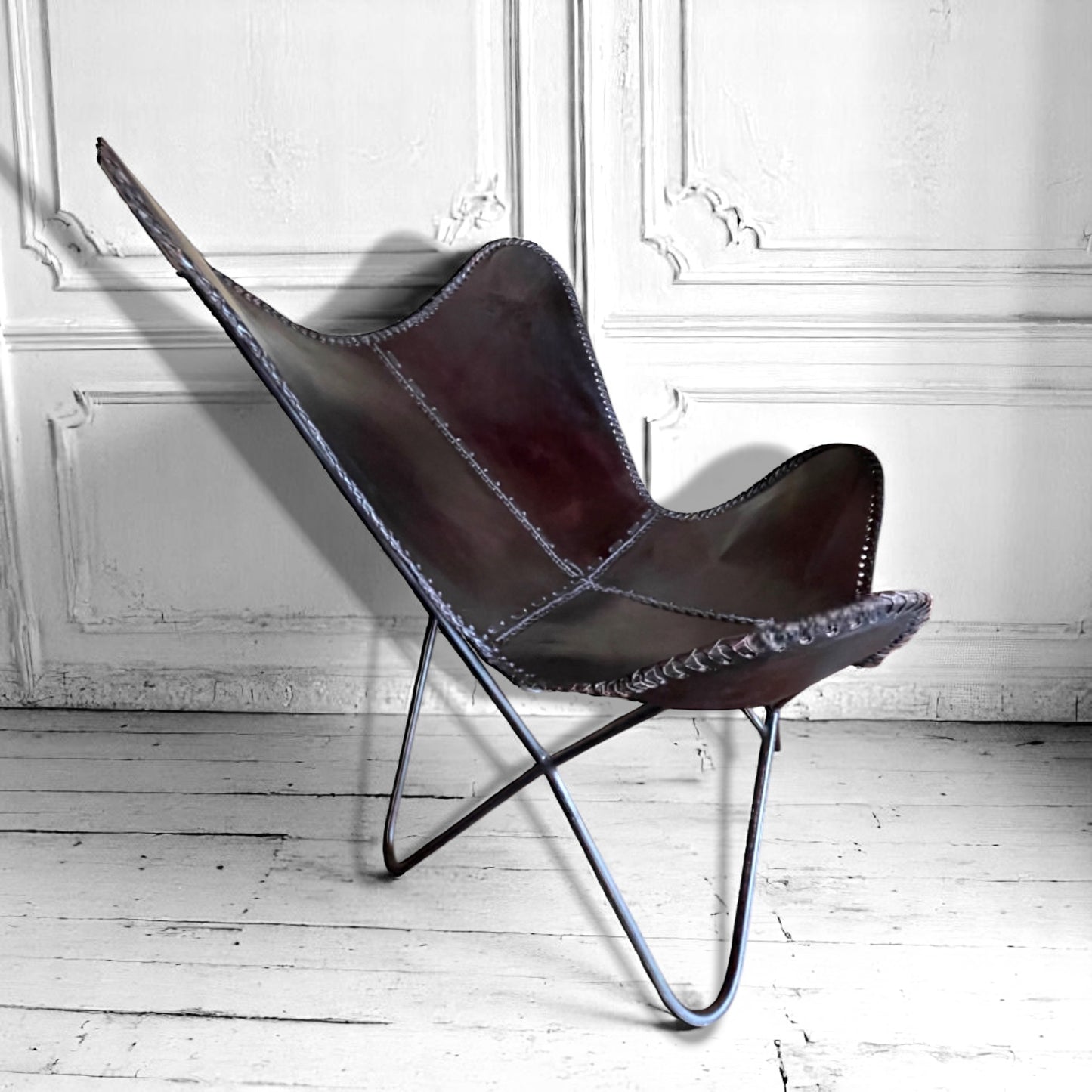 Original 1960s Leather Butterfly, BKF, Hardoy Chair Mid-Century Classic