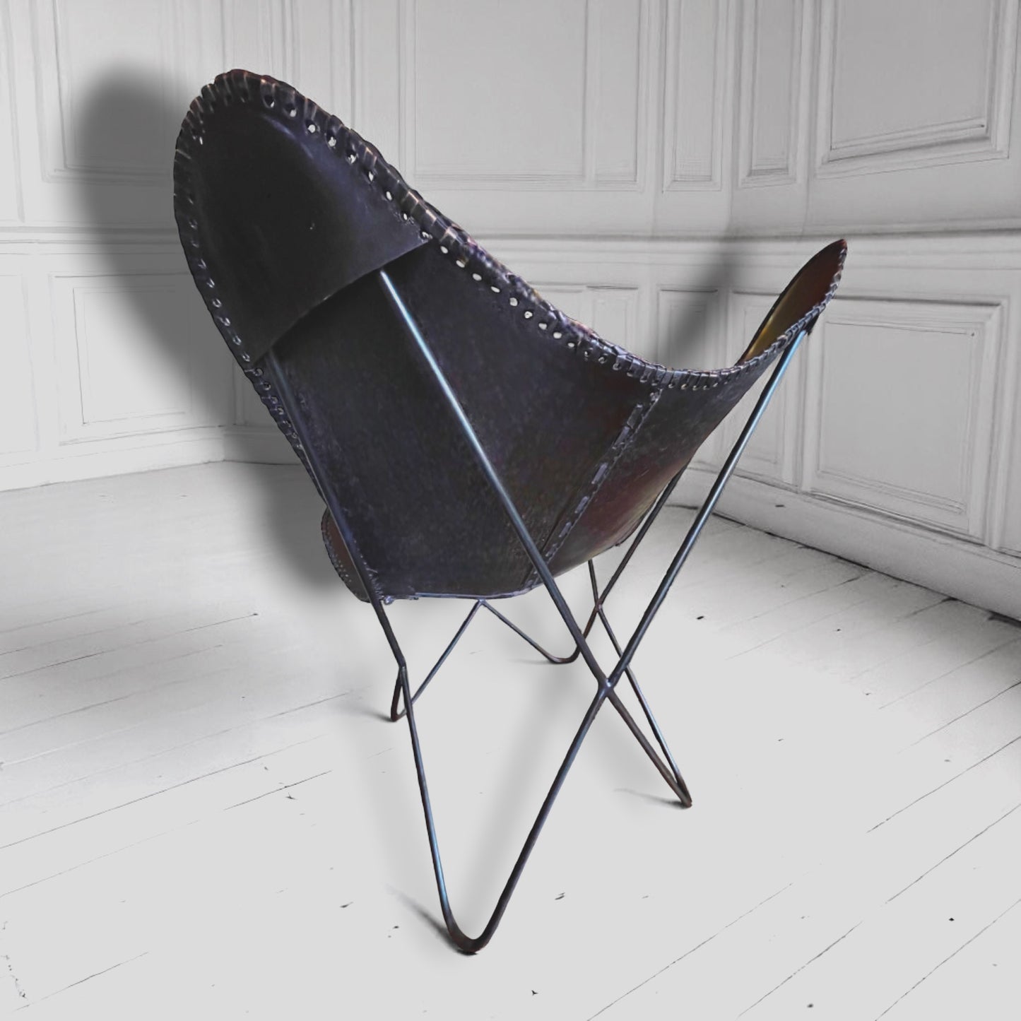 Original 1960s Leather Butterfly, BKF, Hardoy Chair Mid-Century Classic