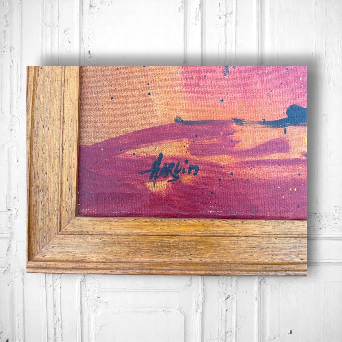 Large Harlim vintage Ink & Watercolour Canvas
