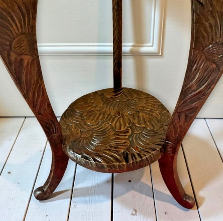 Large Rare Liberty Japanese Hand-Carved Occasional Table – Arts & Crafts c.1900–1915