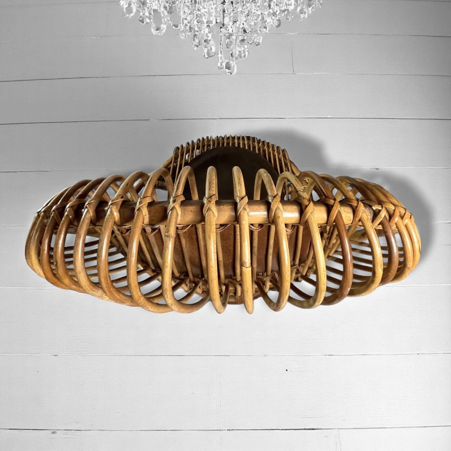 Mid CenturyRattan Chair by Tito Agnoli for Bonacina