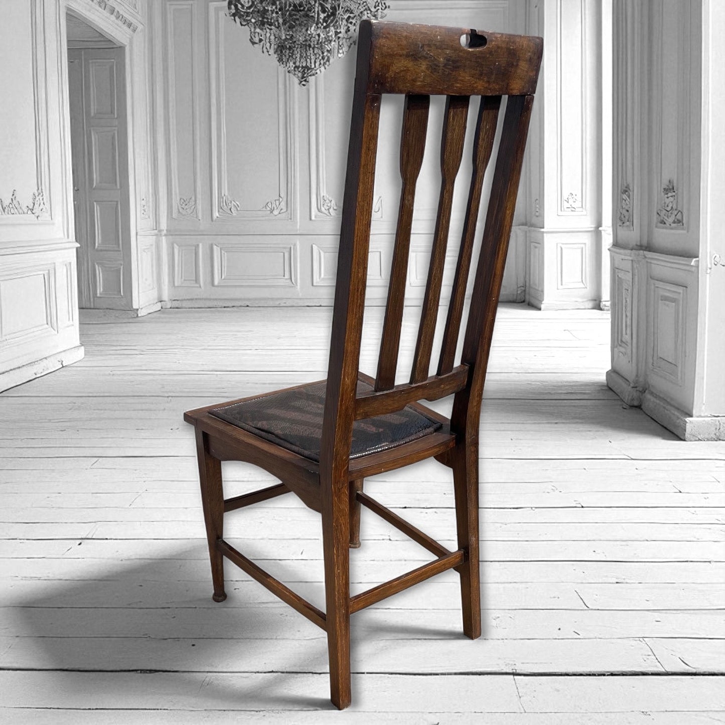 Set of 6 arts & crafts chairs by e a Taylor Wylie & Lochhead, Glasgow 1905.