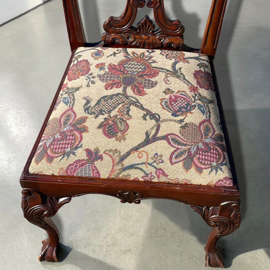 Antique Edwardian Chippendale Mahogany Extending Dining Table,8 Chairs 2 Carvers