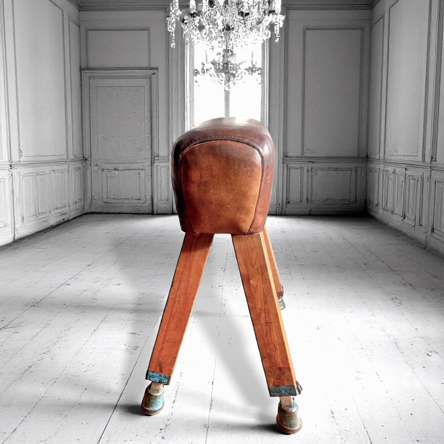 Antique Large Leather Pommel Vaulting Horse 1930's