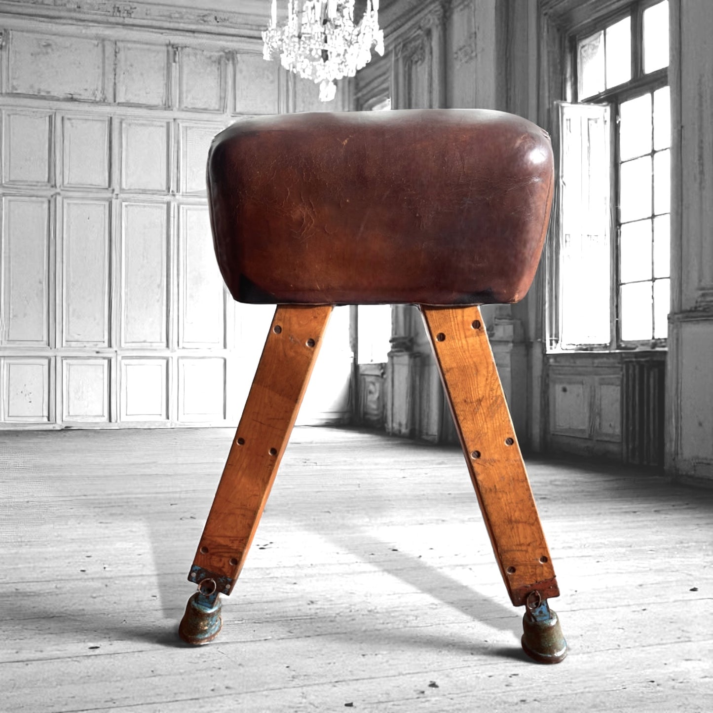 Antique Large Leather Pommel Vaulting Horse 1930's