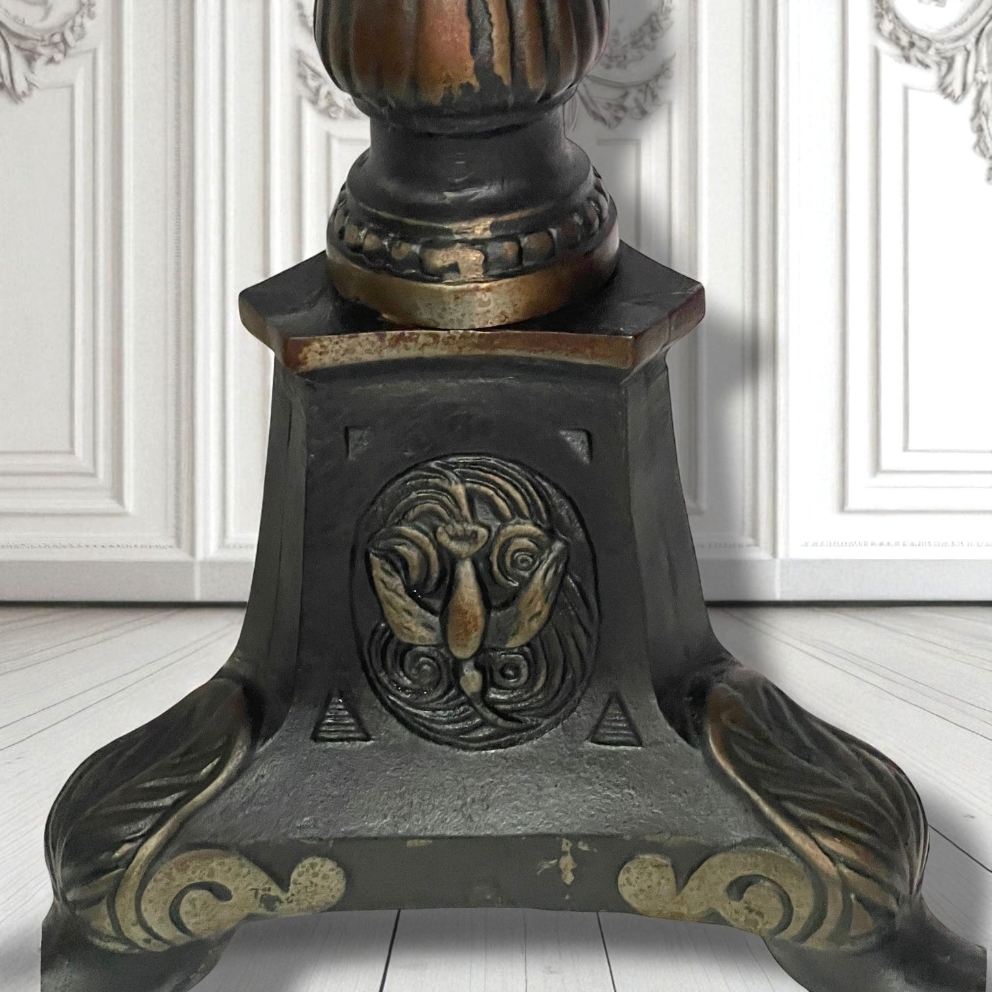 Antique Rare French “Holy Trinity” Large Altar ecclesiastic Candlestick c1880