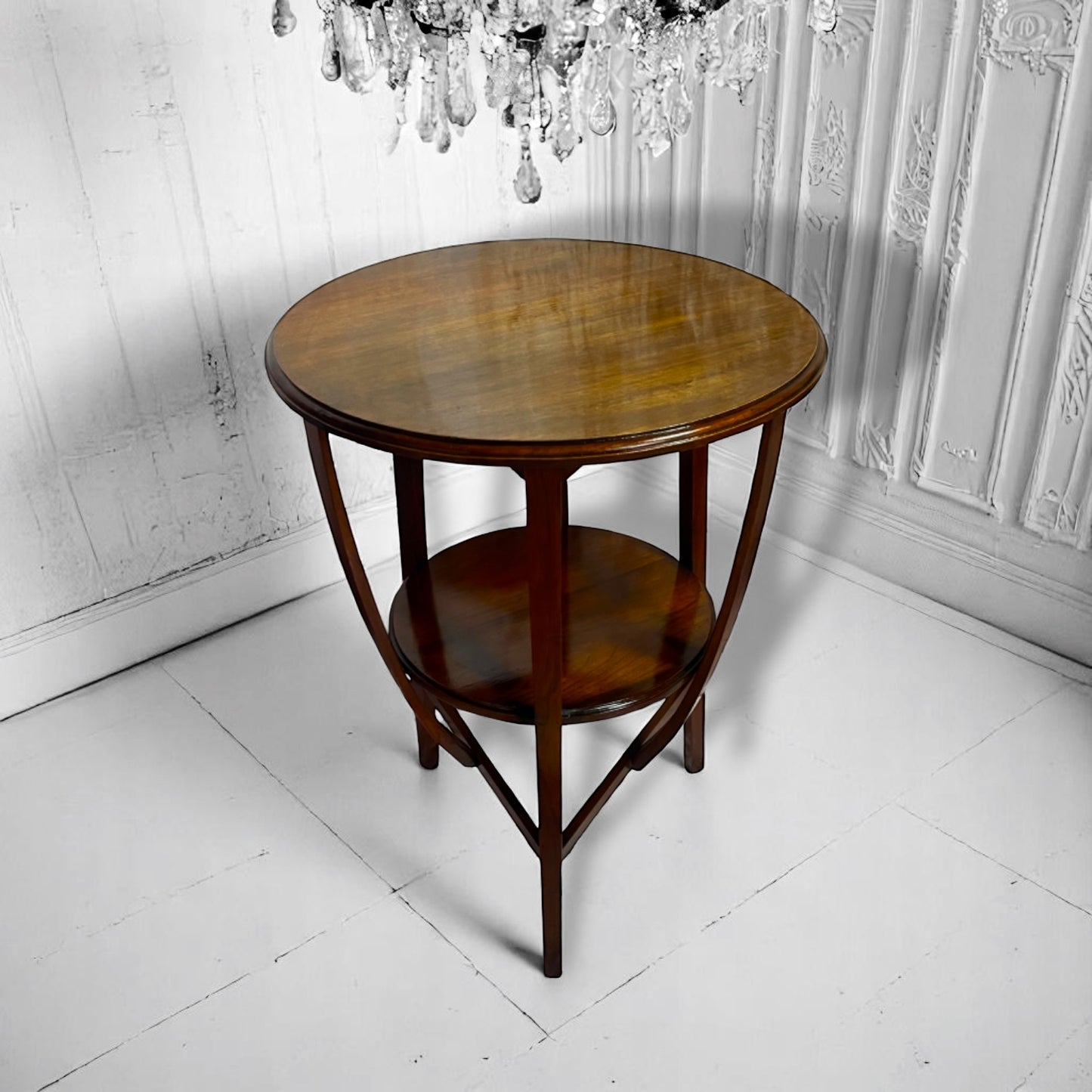 Art Deco early Modernist mahogany round side table
