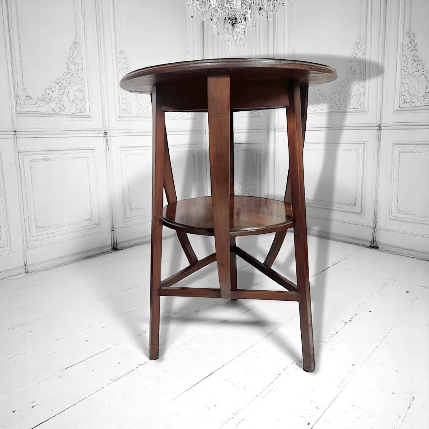 Art Deco early Modernist mahogany round side table