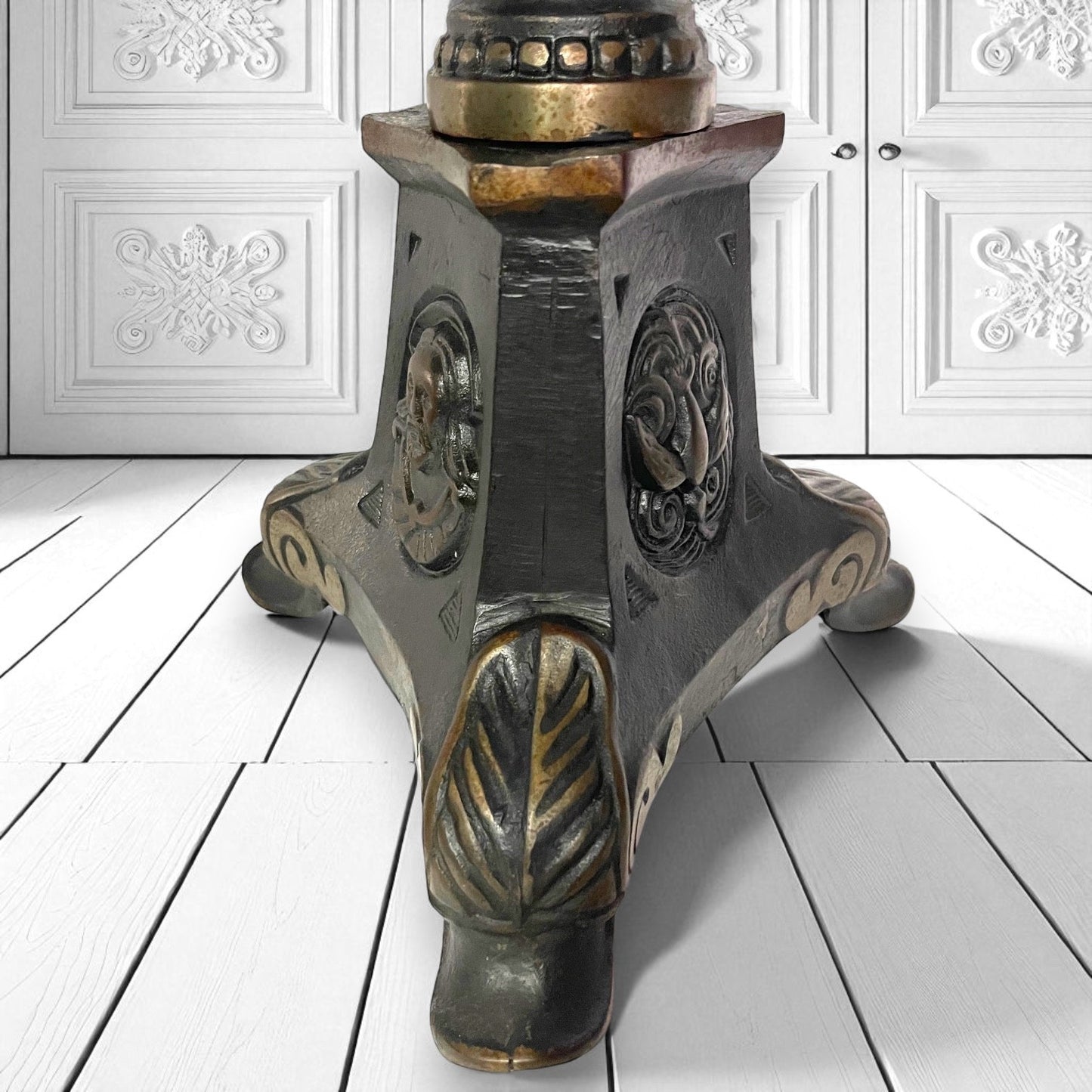 Antique Rare French “Holy Trinity” Large Altar ecclesiastic Candlestick c1880