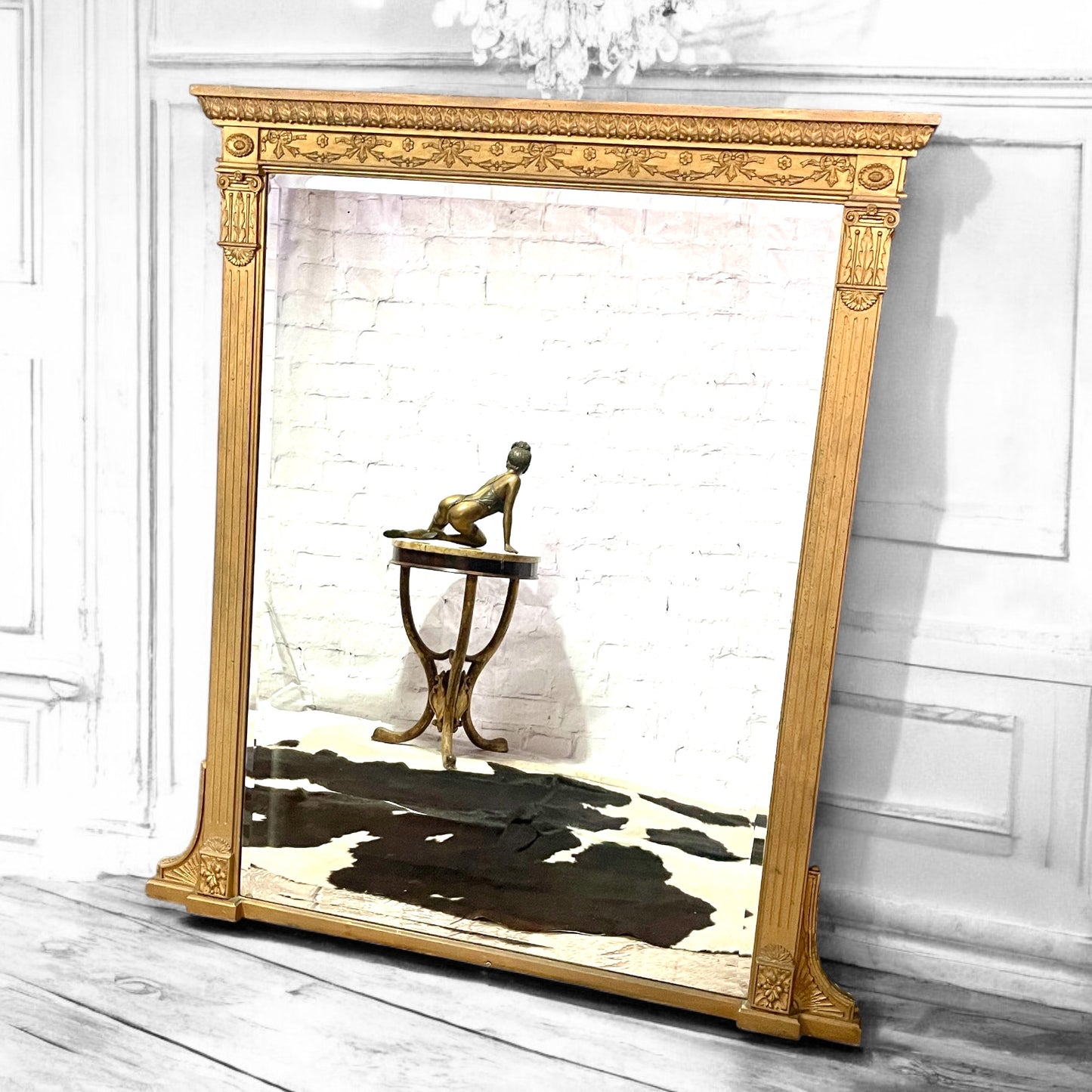 Antique Regency Giltwood Overmantel Mirror Mercury Glass c.1820–1850