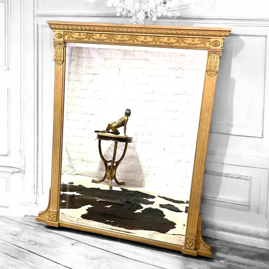 Antique Regency Giltwood Overmantel Mirror Mercury Glass c.1820–1850