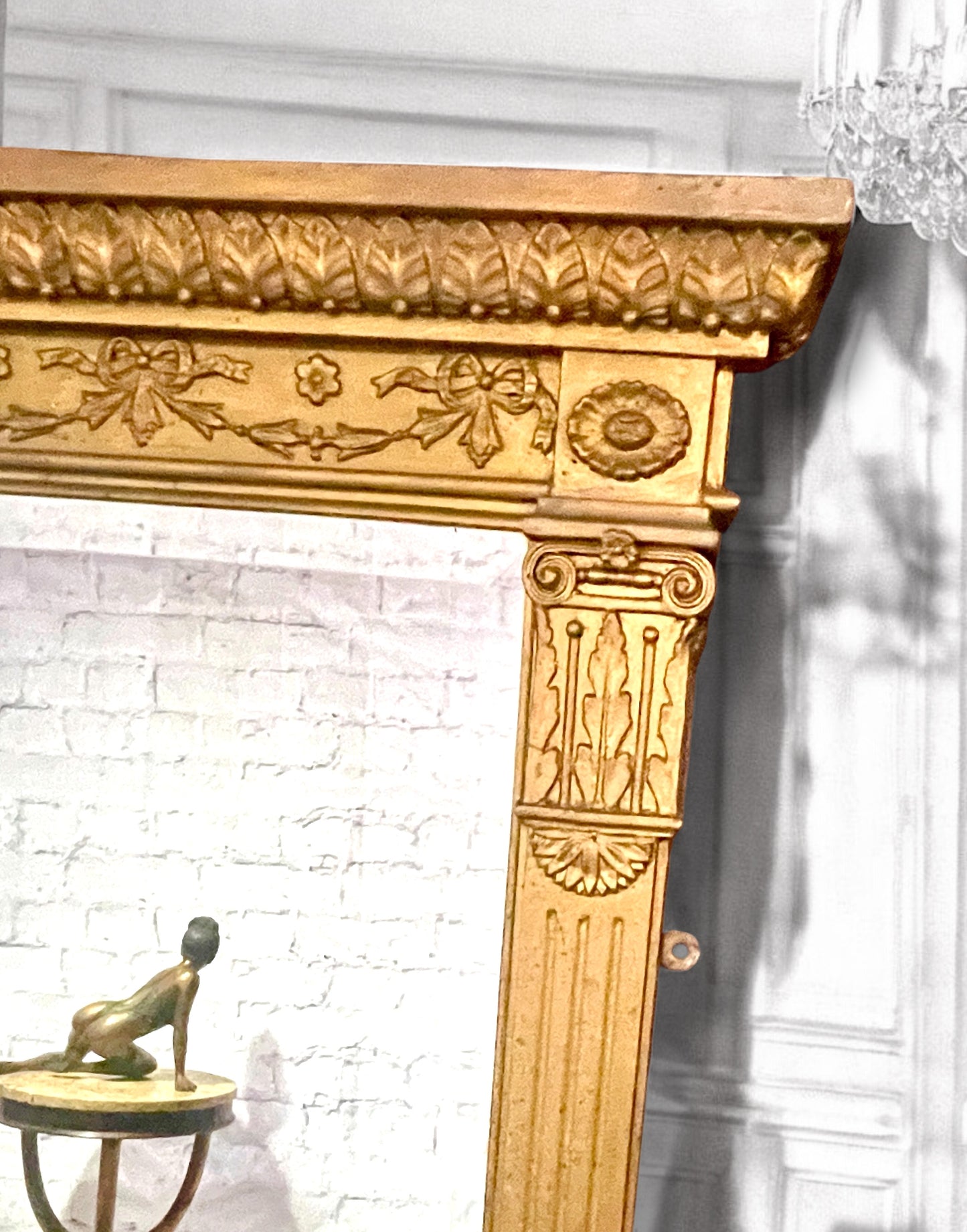 Antique Regency Giltwood Overmantel Mirror Mercury Glass c.1820–1850