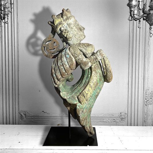 17th century Patan Gujarat large angel corbel sculpture