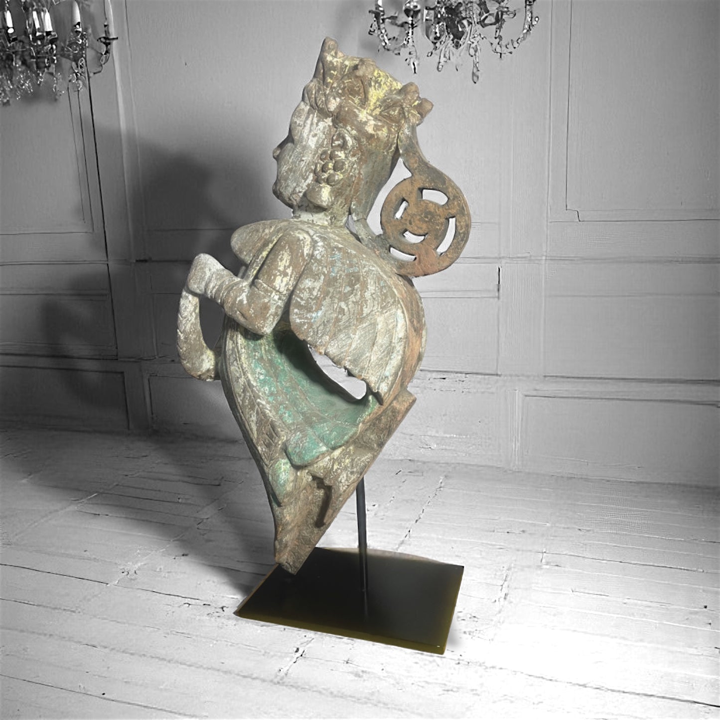 17th century Patan Gujarat large angel corbel sculpture