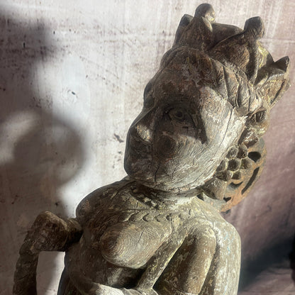 17th century Patan Gujarat large angel corbel sculpture