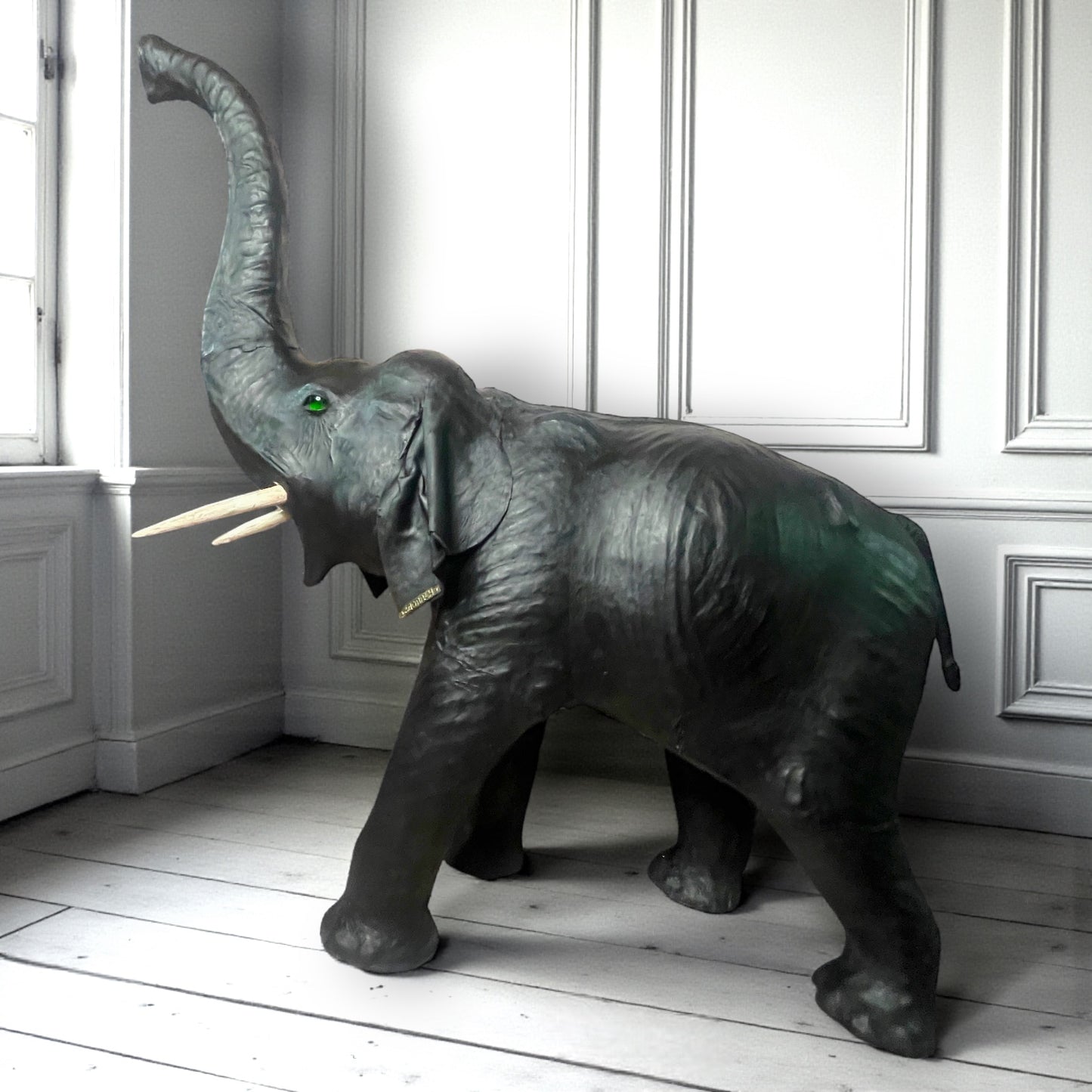 Antique Leather Full Size Baby Elephant for Harrods 1880