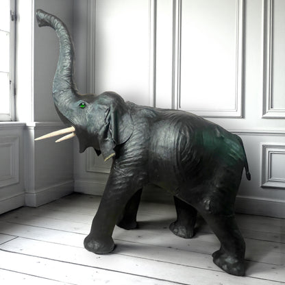 Antique Leather Full Size Baby Elephant for Harrods 1880