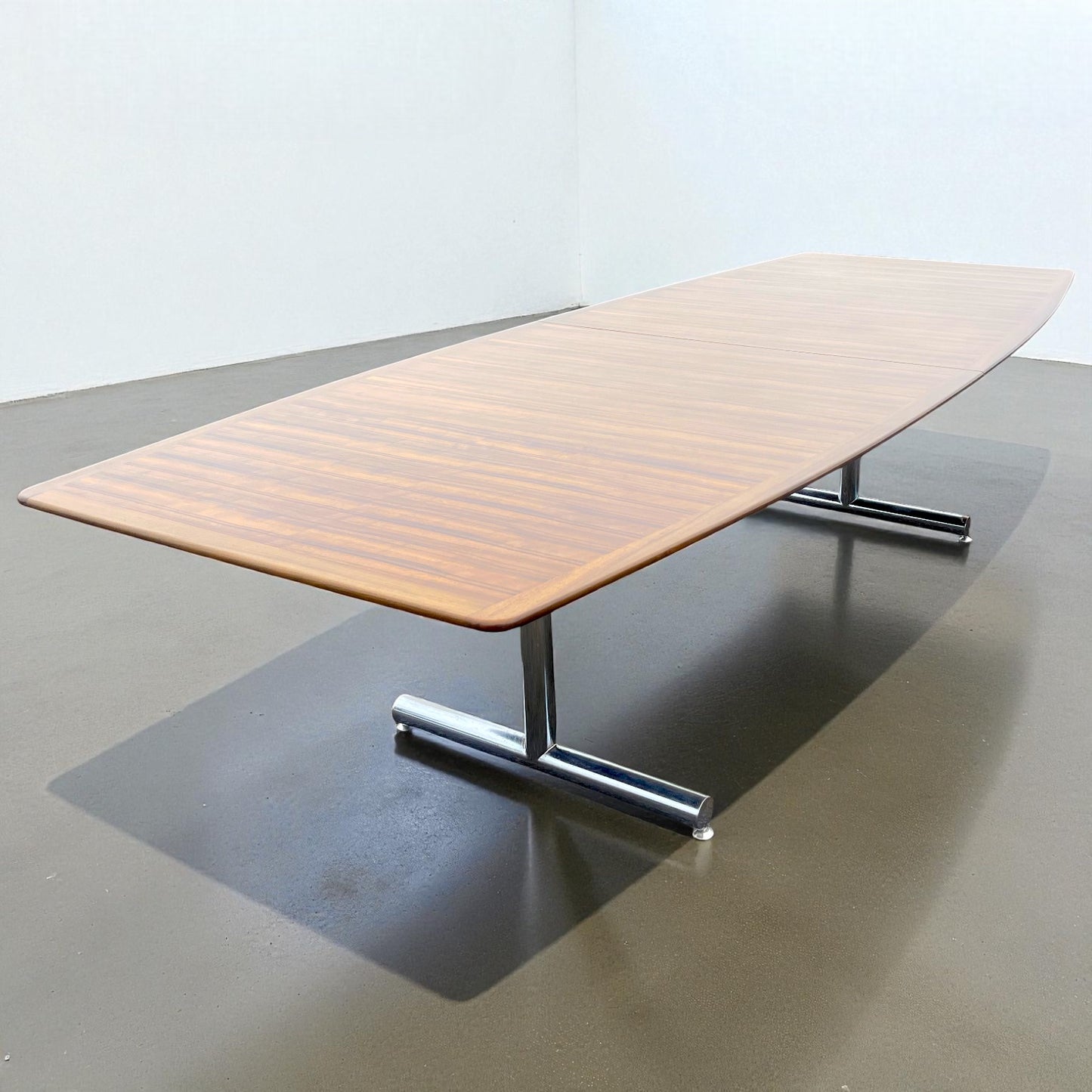 Pieff Tavola Executive Rosewood and Chrome Table designed by Tim Bates, c.1975,