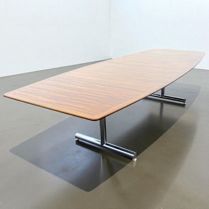 Pieff Tavola Executive Rosewood and Chrome Table designed by Tim Bates, c.1975,