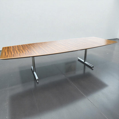 Pieff Tavola Executive Rosewood and Chrome Table designed by Tim Bates, c.1975,