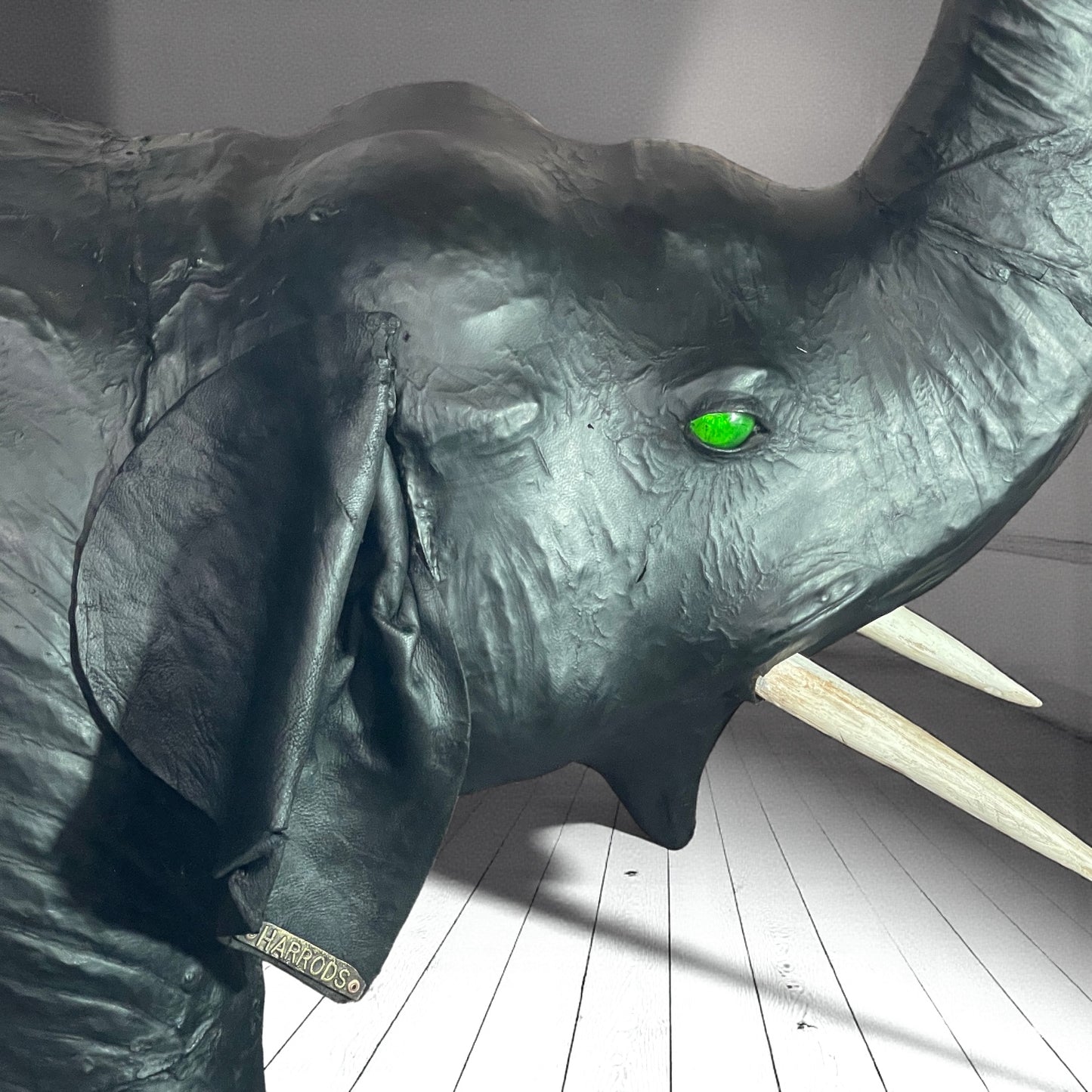 Antique Leather Full Size Baby Elephant for Harrods 1880