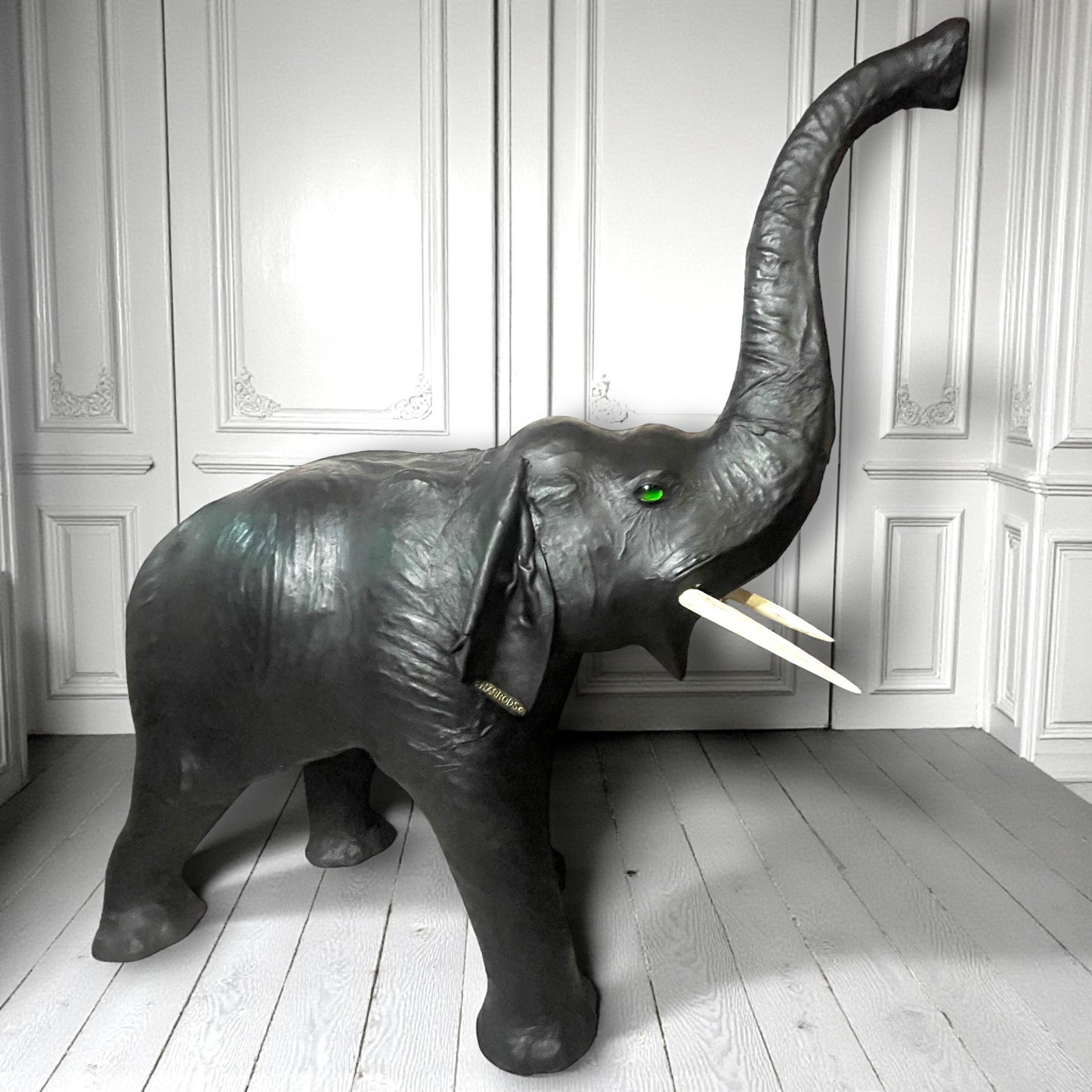 Antique Leather Full Size Baby Elephant for Harrods 1880