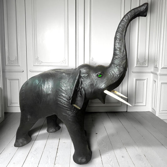 Antique Leather Full Size Baby Elephant for Harrods 1880