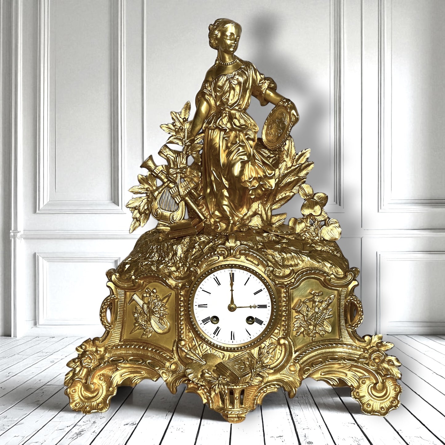 Henri Picard Antique Athena Ormolu Mantel Clock c1850–1860.