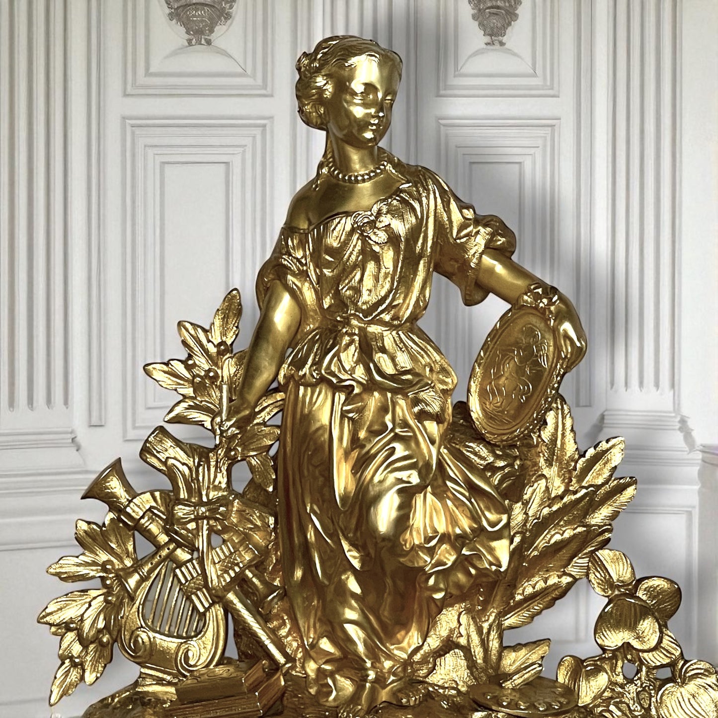 Henri Picard Antique Athena Ormolu Mantel Clock c1850–1860.