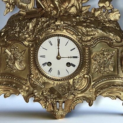 Henri Picard Antique Athena Ormolu Mantel Clock c1850–1860.