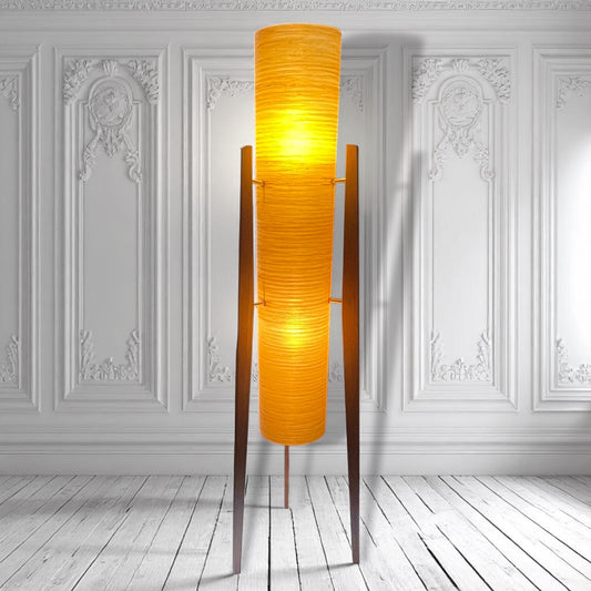 Vintage rocket floor lamp fibreglass & teak - Novoplast