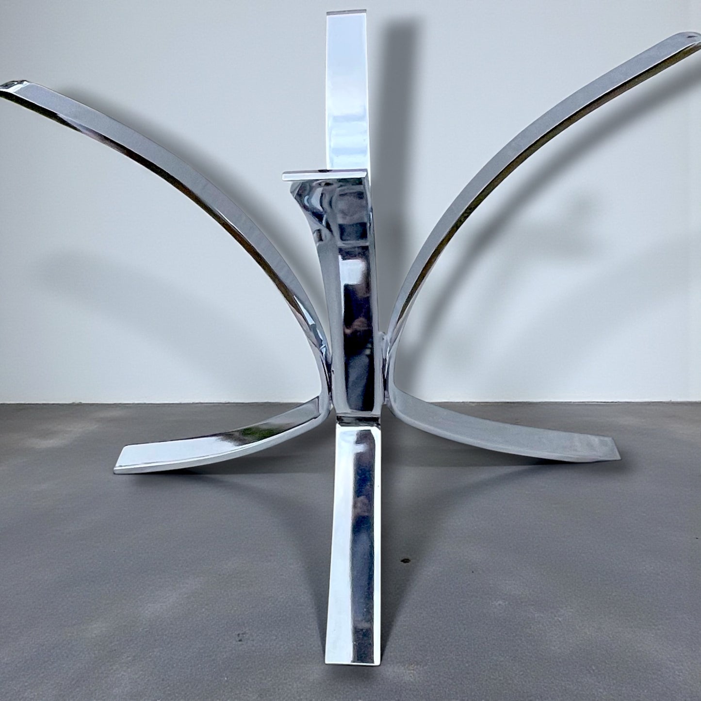 Vintage Chrome & Glass Starburst Coffee Table Belgochrom Rega Style 1970s