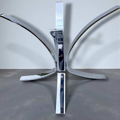 Vintage Chrome & Glass Starburst Coffee Table Belgochrom Rega Style 1970s