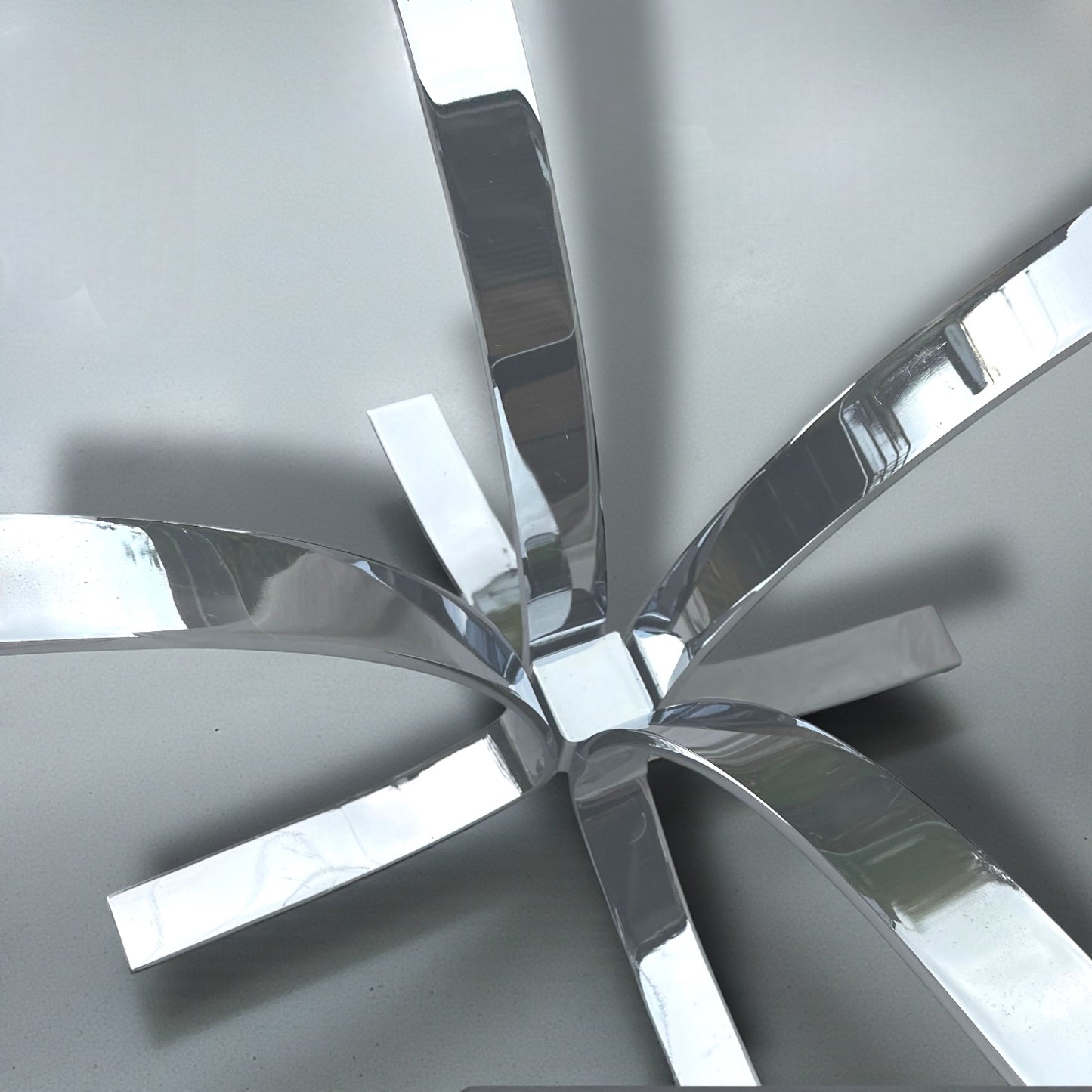 Vintage Chrome & Glass Starburst Coffee Table Belgochrom Rega Style 1970s