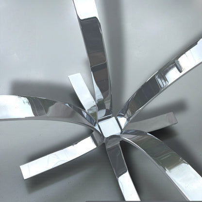 Vintage Chrome & Glass Starburst Coffee Table Belgochrom Rega Style 1970s