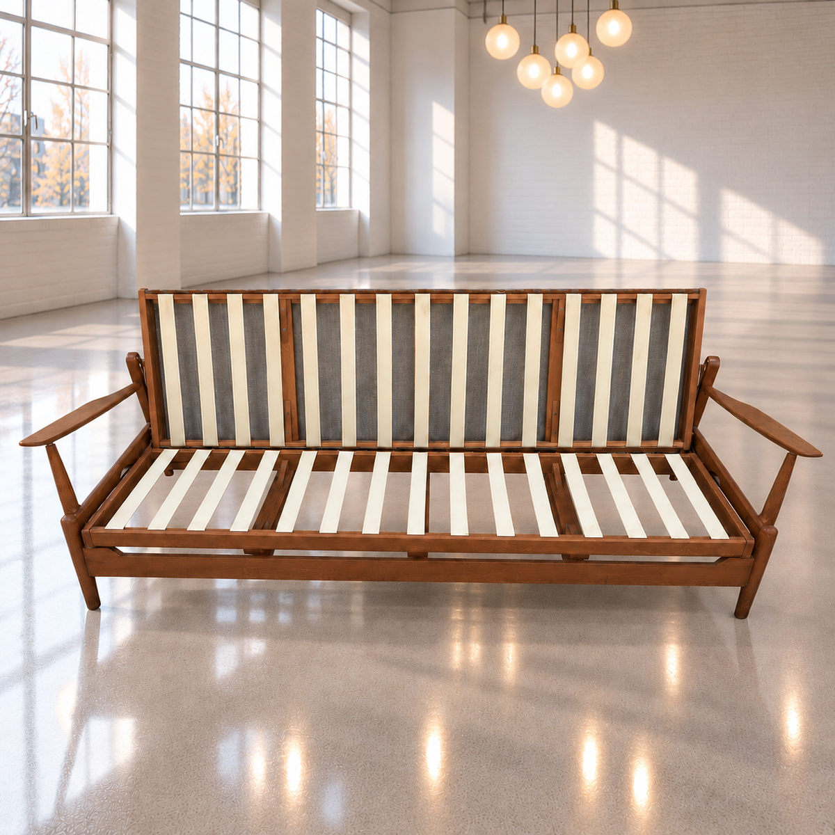 Mid Century Scandart Sofa Bed Vintage 1960's Beautifully Restored Reupholstered