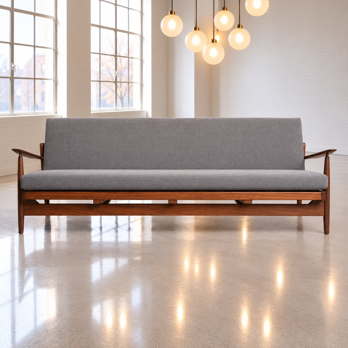 Mid Century Scandart Sofa Bed Vintage 1960's Beautifully Restored Reupholstered