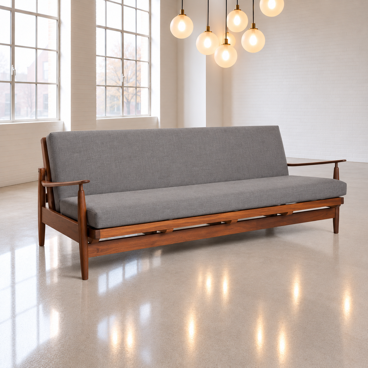 Mid Century Scandart Sofa Bed Vintage 1960's Beautifully Restored Reupholstered
