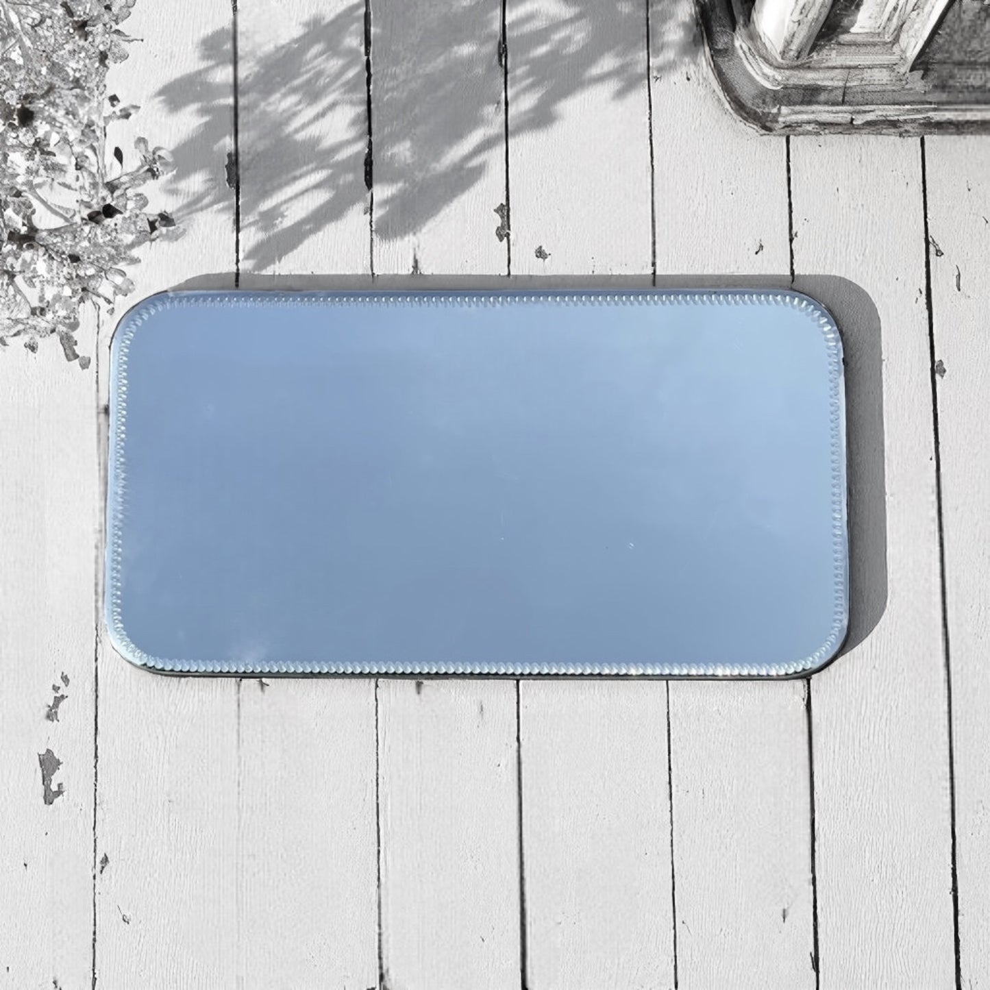 Antique Rare Art Deco Sorcerer Mirror, Tray, with Art Deco Bevelled Edge c1920’s.