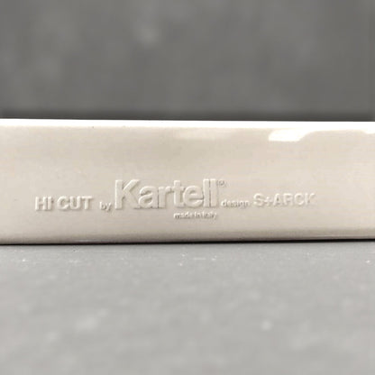 A Pair of Kartell Hi-Cut Chairs Starck White & transparent Violet & Green Tops