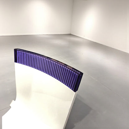 A Pair of Kartell Hi-Cut Chairs Starck White & transparent Violet & Green Tops