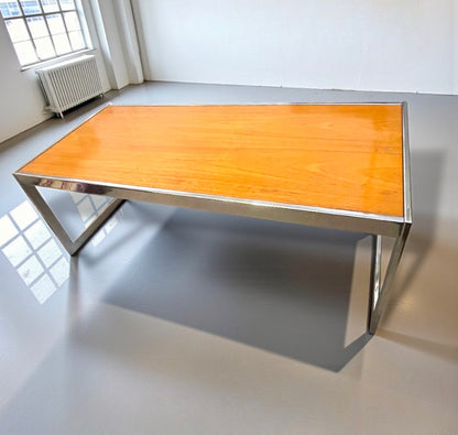 Howard Miller for MDA Chrome & Teak Coffee Table c.1970 British Modernist