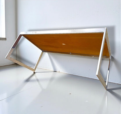 Howard Miller for MDA Chrome & Teak Coffee Table c.1970 British Modernist