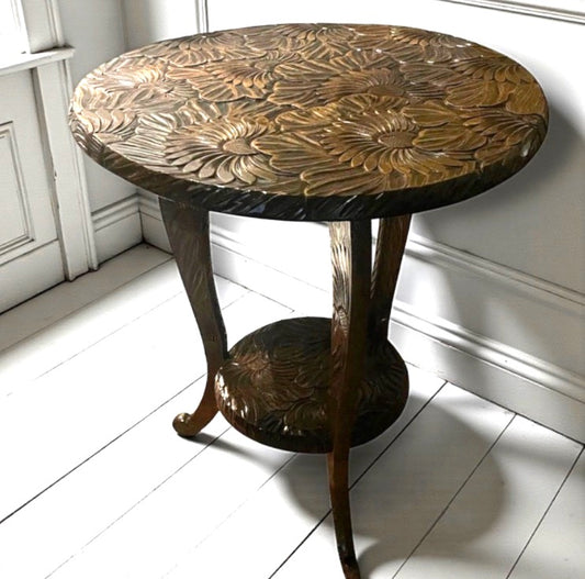 Large Rare Liberty Japanese Hand-Carved Occasional Table – Arts &amp; Crafts c.1900–1915
