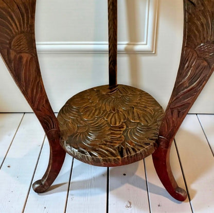 Large Rare Liberty Japanese Hand-Carved Occasional Table – Arts &amp; Crafts c.1900–1915