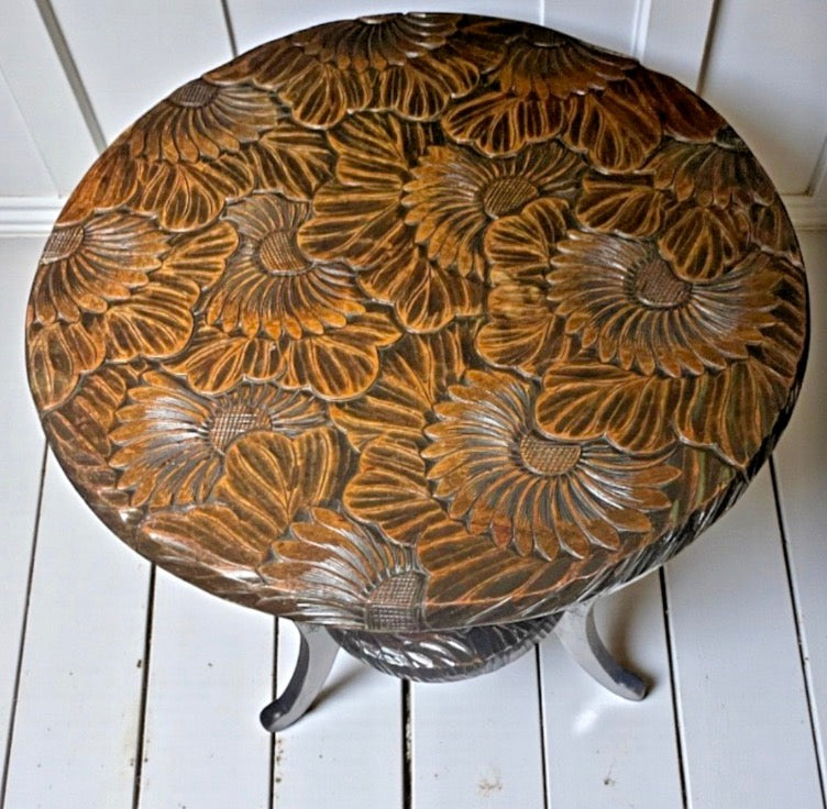 Large Rare Liberty Japanese Hand-Carved Occasional Table – Arts &amp; Crafts c.1900–1915