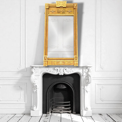 Large Tall Antique Regency Giltwood decorative Pier Mirror 1820 Mercury Plate