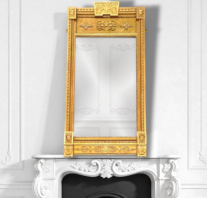 Large Tall Antique Regency Giltwood decorative Pier Mirror 1820 Mercury Plate