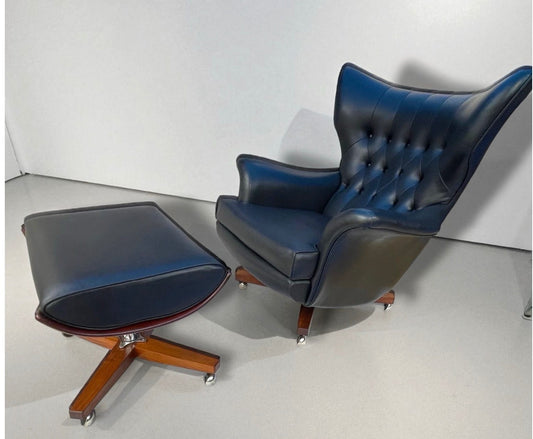 G Plan 6250 “Blofeld” Chair &amp; 6251 Footstool original 1960s production.
